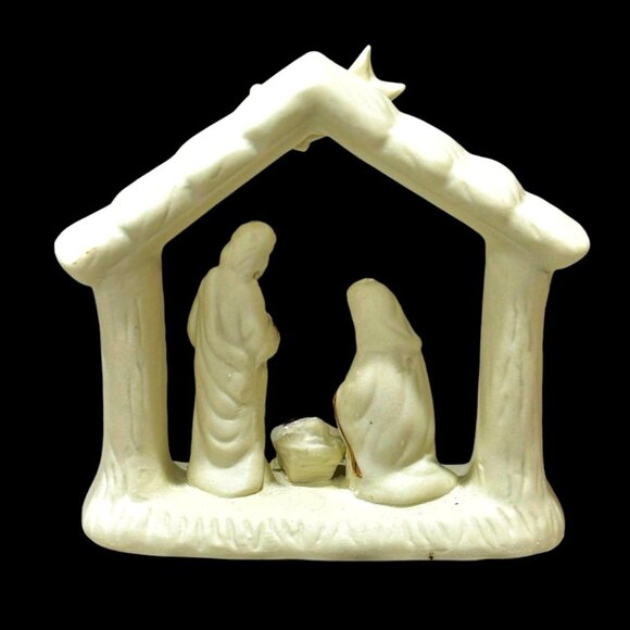 The Holy Family Nativity Scene Porcelain Bisque 4 Inch Christmas Promise w Box - Picture 5 of 10